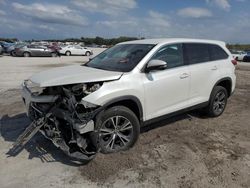 Salvage cars for sale at West Palm Beach, FL auction: 2019 Toyota Highlander LE