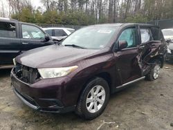 Salvage cars for sale from Copart Waldorf, MD: 2013 Toyota Highlander Base