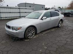 Salvage cars for sale from Copart Woodburn, OR: 2004 BMW 745 LI