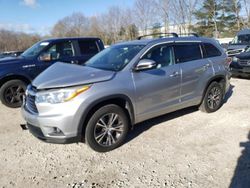Salvage cars for sale at North Billerica, MA auction: 2016 Toyota Highlander XLE