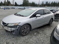 Salvage cars for sale from Copart Graham, WA: 2015 Honda Civic EX