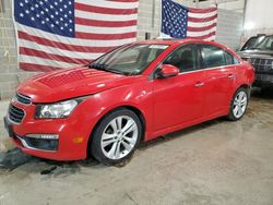 Salvage cars for sale at Columbia, MO auction: 2015 Chevrolet Cruze LTZ