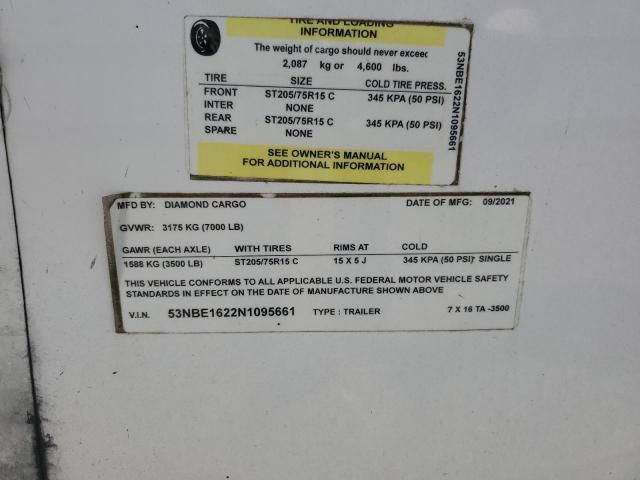 2022 Other 2022 Diamond Builders 12 FT Enclosed Trailer