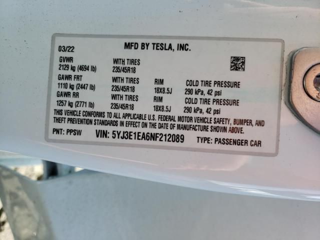 2022 Tesla Model 3