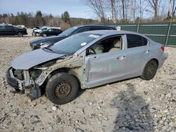 Salvage cars for sale at Candia, NH auction: 2012 Honda Civic LX