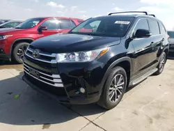Salvage cars for sale at Grand Prairie, TX auction: 2019 Toyota Highlander SE