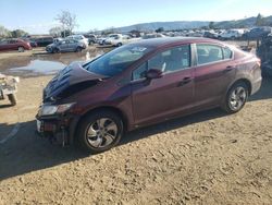 Salvage cars for sale from Copart San Martin, CA: 2013 Honda Civic LX