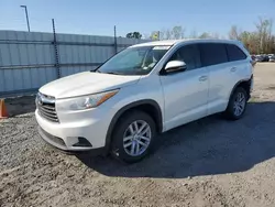 Salvage cars for sale at Lumberton, NC auction: 2015 Toyota Highlander LE