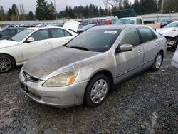 Salvage cars for sale at Graham, WA auction: 2003 Honda Accord LX