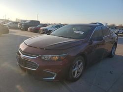 Chevrolet salvage cars for sale: 2016 Chevrolet Malibu LS