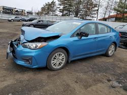 Salvage cars for sale at New Britain, CT auction: 2018 Subaru Impreza Premium Plus