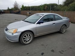 Salvage cars for sale from Copart San Martin, CA: 2001 Honda Civic LX