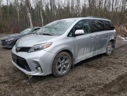 Salvage cars for sale from Copart Ontario Auction, ON: 2019 Toyota Sienna SE