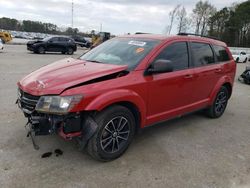 Dodge Journey SE salvage cars for sale: 2018 Dodge Journey SE