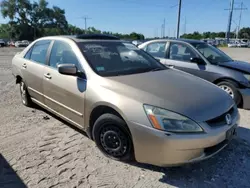 Salvage cars for sale at Riverview, FL auction: 2005 Honda Accord EX