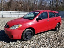 Salvage cars for sale from Copart West Warren, MA: 2005 Toyota Corolla Matrix XR