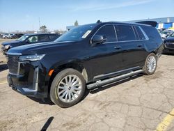 Salvage cars for sale at Woodhaven, MI auction: 2021 Cadillac Escalade ESV Premium Luxury