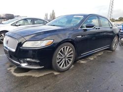 Lincoln Continental salvage cars for sale: 2017 Lincoln Continental Select