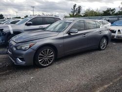 Salvage cars for sale from Copart Miami, FL: 2018 Infiniti Q50 Luxe
