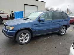 Salvage cars for sale from Copart Woodburn, OR: 2001 BMW X5 3.0I