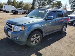 Ford Escape Limited salvage cars for sale: 2012 Ford Escape Limited