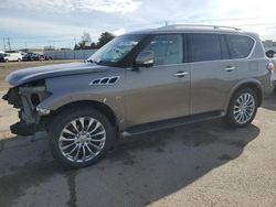 Salvage cars for sale at Nampa, ID auction: 2015 Infiniti QX80