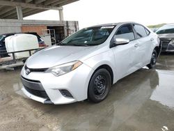 Salvage cars for sale from Copart West Palm Beach, FL: 2015 Toyota Corolla L