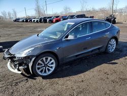 Salvage cars for sale from Copart Montreal Est, QC: 2018 Tesla Model 3