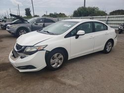 Salvage cars for sale from Copart Miami, FL: 2013 Honda Civic LX