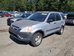 Honda CR-V LX salvage cars for sale: 2002 Honda CR-V LX