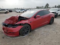 Salvage cars for sale at Houston, TX auction: 2022 Tesla Model S