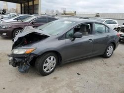 Salvage cars for sale from Copart Kansas City, KS: 2012 Honda Civic LX
