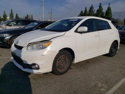 Salvage cars for sale from Copart Rancho Cucamonga, CA: 2011 Toyota Corolla Matrix