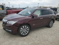 Salvage cars for sale at Indianapolis, IN auction: 2015 Acura MDX Technology