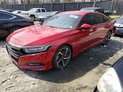 Salvage cars for sale at Waldorf, MD auction: 2018 Honda Accord Sport