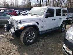 Salvage cars for sale at Waldorf, MD auction: 2018 Jeep Wrangler Unlimited Sahara