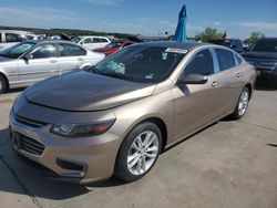 Salvage cars for sale at Grand Prairie, TX auction: 2018 Chevrolet Malibu LT