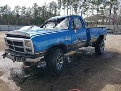 Vehiculos salvage en venta de Copart Harleyville, SC: 1992 Dodge W-SERIES W200