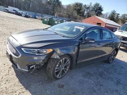 Salvage cars for sale at Mendon, MA auction: 2020 Ford Fusion Titanium