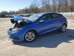 Salvage cars for sale from Copart Ellwood City, PA: 2018 Chevrolet Cruze LT