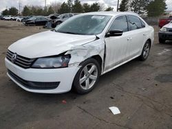 Vehiculos salvage en venta de Copart Denver, CO: 2013 Volkswagen Passat SE