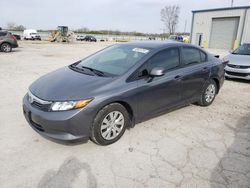 Salvage cars for sale at Kansas City, KS auction: 2012 Honda Civic LX