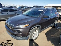 Salvage cars for sale at Brighton, CO auction: 2016 Jeep Cherokee Latitude