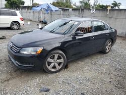 Volkswagen Passat SE salvage cars for sale: 2013 Volkswagen Passat SE