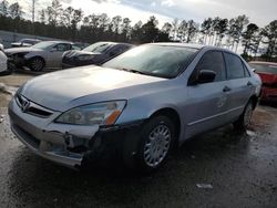 2007 Honda Accord Value en venta en Harleyville, SC