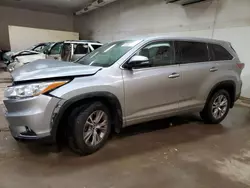 Salvage cars for sale from Copart Davison, MI: 2016 Toyota Highlander LE