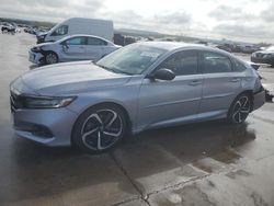 Salvage cars for sale at Grand Prairie, TX auction: 2021 Honda Accord Sport