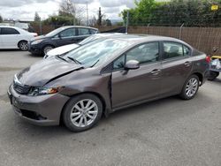 Salvage cars for sale from Copart San Martin, CA: 2012 Honda Civic EX