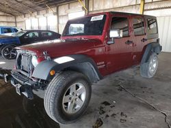 Jeep salvage cars for sale: 2012 Jeep Wrangler Unlimited Sport