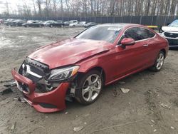 Mercedes-Benz C 300 4matic salvage cars for sale: 2017 Mercedes-Benz C 300 4matic